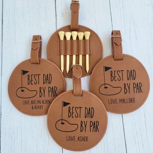 Fathers Day Gift Golf, Best Dad By Par, First Fathers Day, Personalized Gift For Him, Golf Coach Gift, For Grandpa, For Uncle, Bag Tag image 3