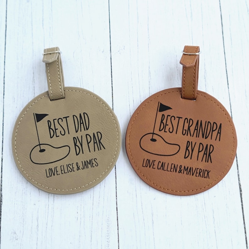 Fathers Day Gift Golf, Best Dad By Par, First Fathers Day, Personalized Gift For Him, Golf Coach Gift, For Grandpa, For Uncle, Bag Tag image 4