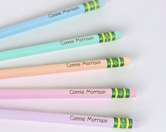 Personalized Pencils, Ticonderoga Pastel Pencils, Birthday Favors, Custom School Supplies, Engraved With Name, Teacher Gift, Party Favors