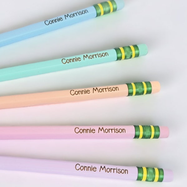 Personalized Pencils, Ticonderoga Pastel Pencils, Birthday Favors, Custom School Supplies, Engraved With Name, Teacher Gift, Party Favors