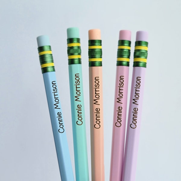Ticonderoga Personalized Pencils, Engraved Pencils, Pastel Pencils, Back To School, Cute School Supplies, With Name, Birthday Party Favors