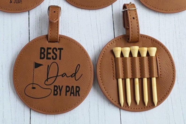 Fathers Day Gift Golf, Best Dad By Par, First Fathers Day, Personalized Gift For Him, Golf Coach Gift, For Grandpa, For Uncle, Bag Tag image 5