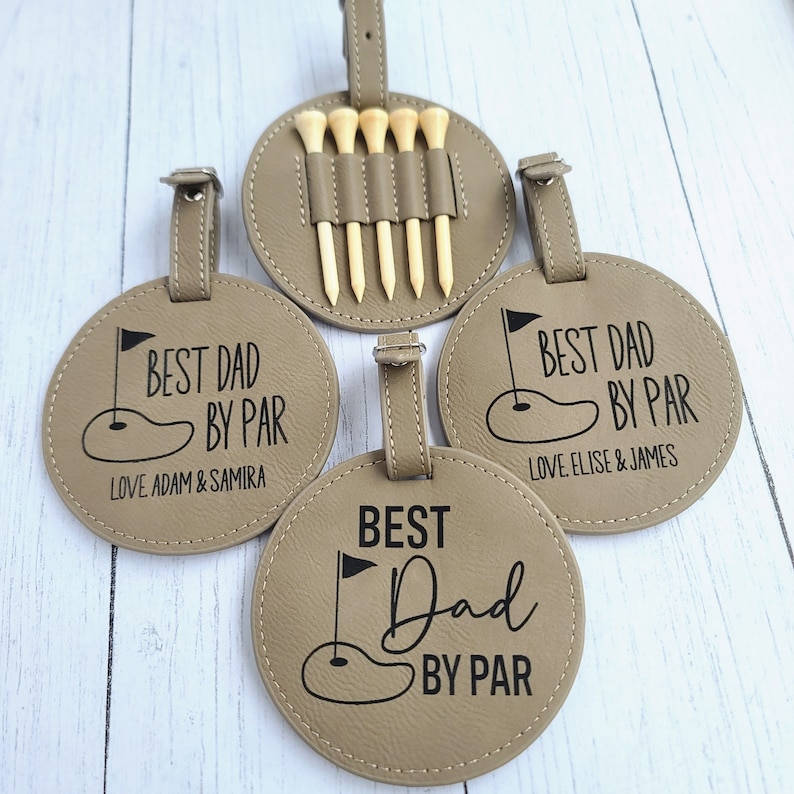 Fathers Day Gift Golf, Best Dad By Par, First Fathers Day, Personalized Gift For Him, Golf Coach Gift, For Grandpa, For Uncle, Bag Tag image 2