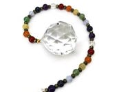 Chakra Sun Catcher, Gemstone Chakra Rainbow Maker, Crystal Prism, Feng Shui Cure, Crystal Ball, Chakra Window Hanging, Hanging Crystal
