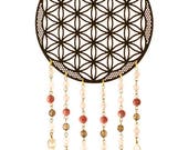 PREORDER Heart Chakra Healing Vibe Catcher, Love Corner Feng Shui Cure, Breast Cancer Awareness, Rose Quartz Crystal Mobile, Bridal Gift