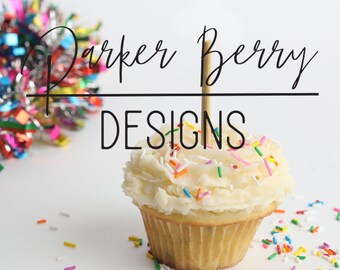 Chocolate Icing Vanilla Cupcake sprinkle Digital Download Shower Celebration Cupcake Topper Mock up party mock-up, Birthday