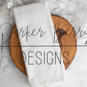 Waffle Weave Kitchen Towel Blank on White  Mockup, Tea Towel, blank template, for svg, jpg, png for designs