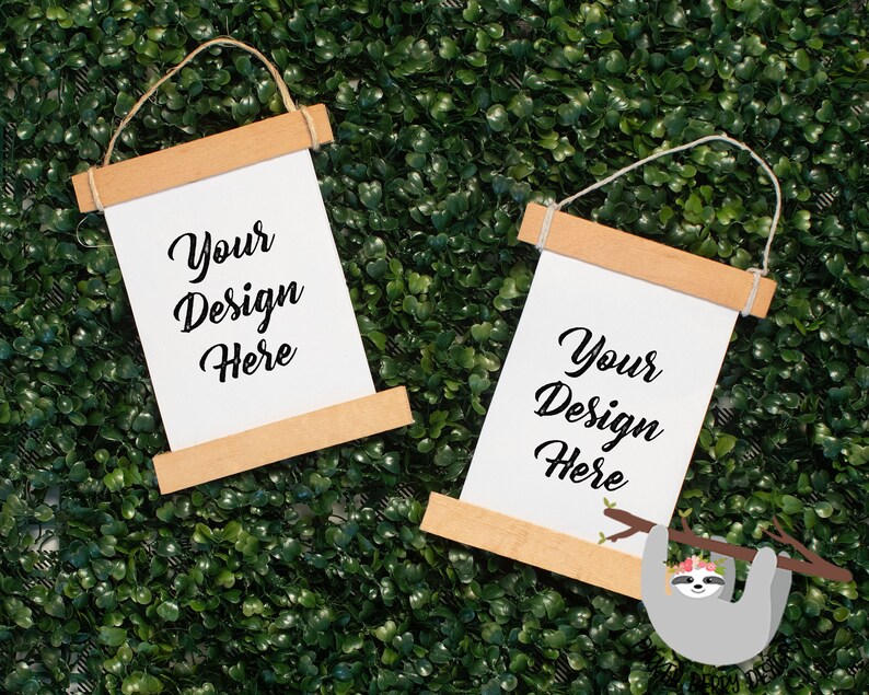 Download 2 Blank Hanging Wood Signs Two Mock up Blank Signs with | Etsy