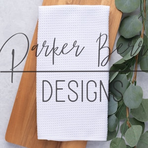 Blank Waffle Weave one Kitchen Towel Mock Up, Greenery, Tea towel, photo, Stylized Mock up for your svg, png, kitchen designs.