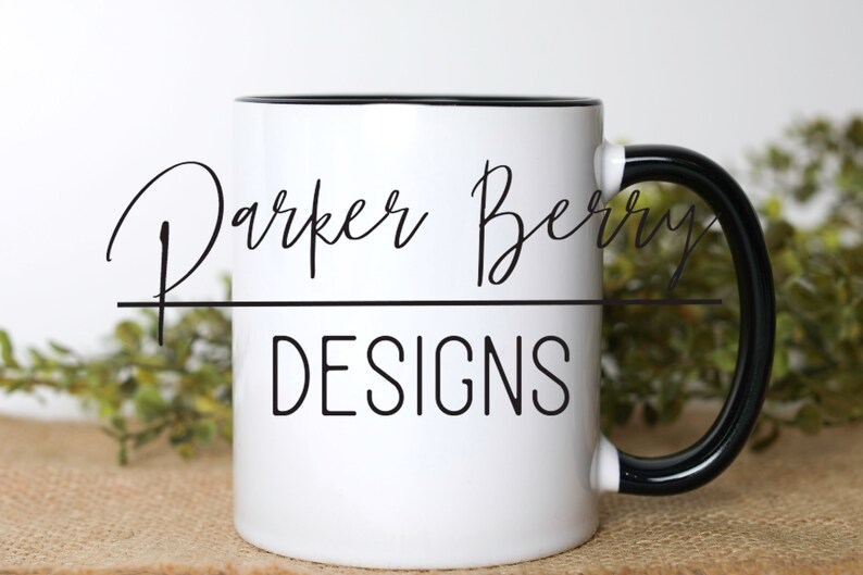 Download Black Rim and Handle white Blank Mug burlap Mock up ...