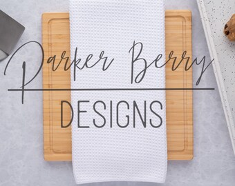 Waffle Weave Kitchen Towel Mock Up, unbaked cookies, Tea towel, photo, Blank Stylized Mock up for your svg, png, kitchen designs.