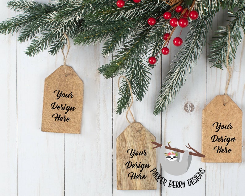 Download Blank Wood Tags for your designs ornament mockup mock up | Etsy