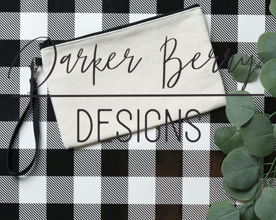 Download Pouch Mock up Blank Bag Make Up Bag Buffalo Plaid for | Etsy
