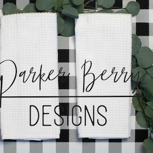Two Waffle Weave Blank Kitchen Towels, 2 Waffle Weave Blank Tea Towels, mock ups for your svg, png, for your designs