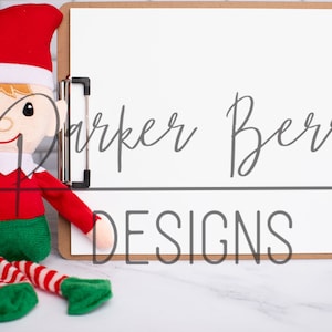 Elf Clipboard Mockup, Photo of a Blank White Clipboard,  Digital download, for your designs, printables for svg, png, jpeg.