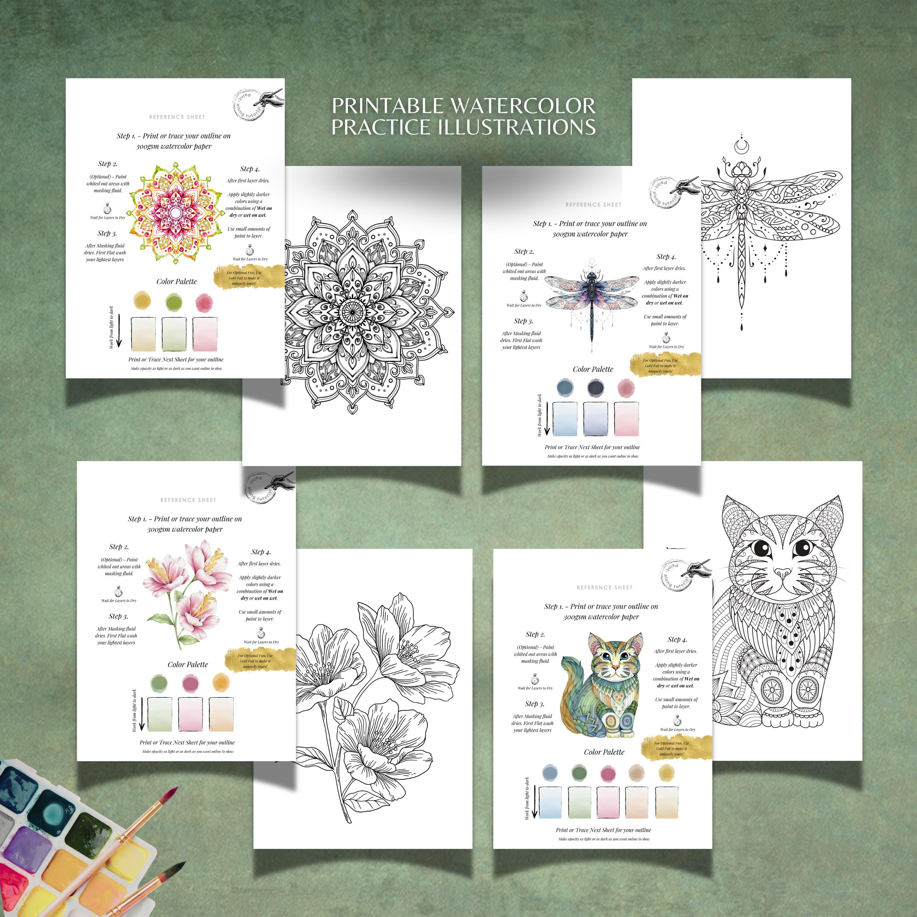 Various Doodles Drawing Outline Template Digital PDF Printable ...