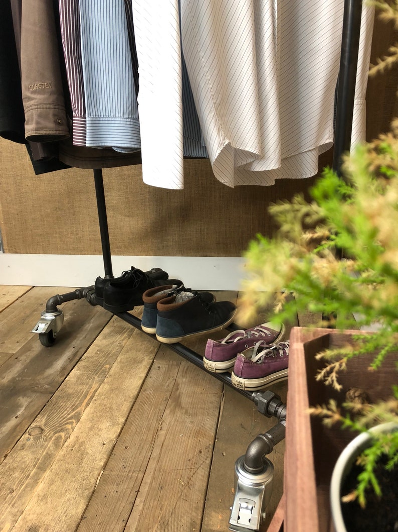 Portable Clothes Rail with Shoe and Boot Rack // Lamorna Etsy