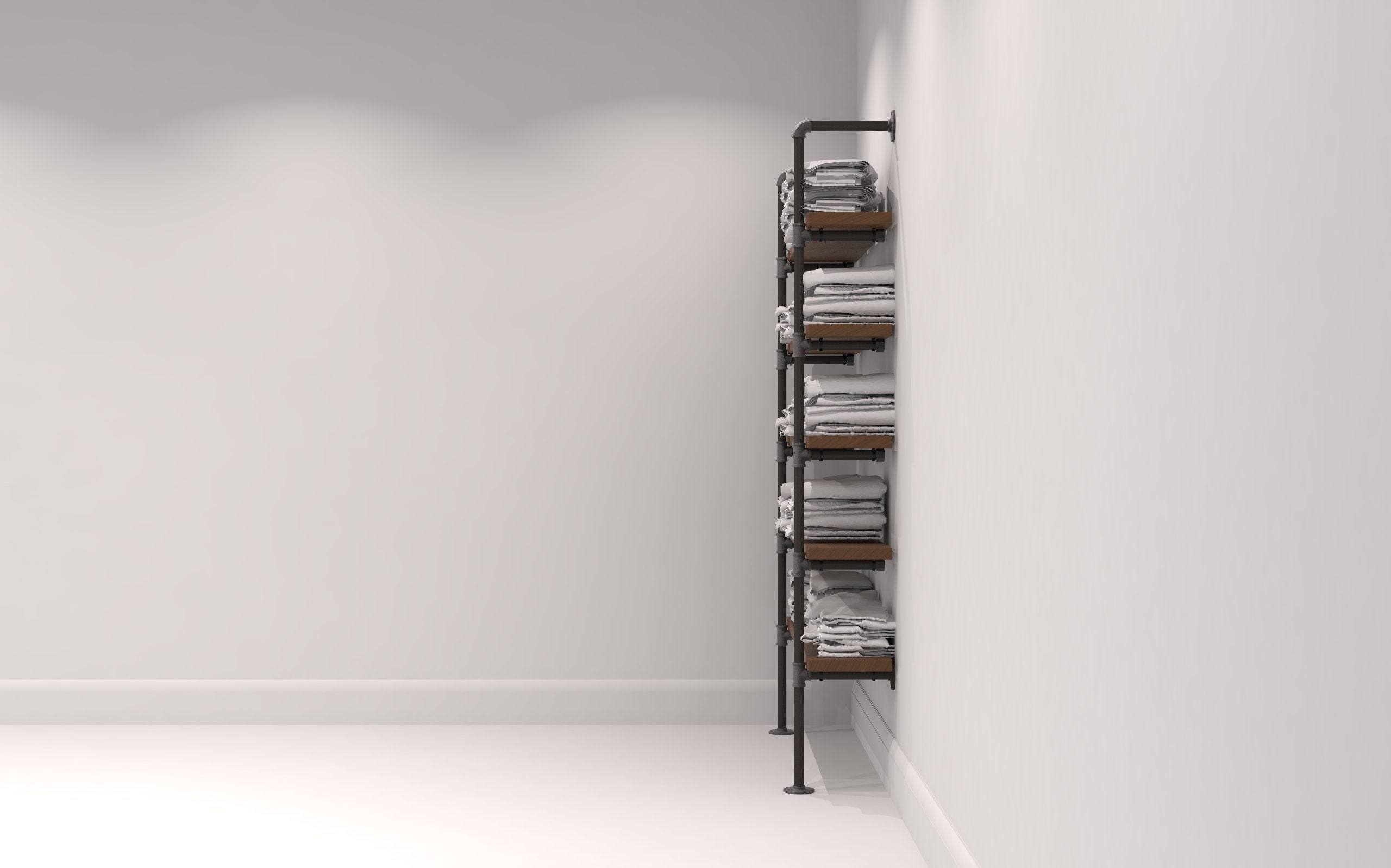 Nairn: Floor Mounted Industrial Metal Pipe Shelving