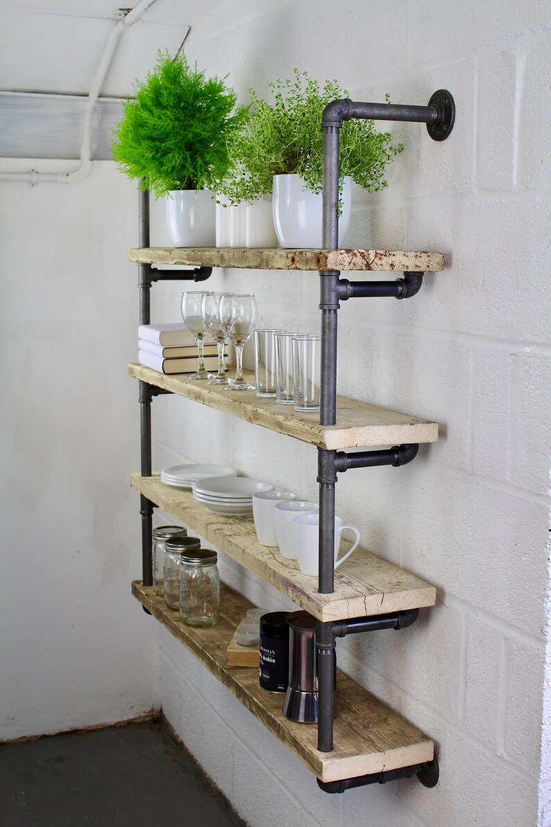 Urban Industrial Metal Pipe Shelving Scaffold Shelves Etsy