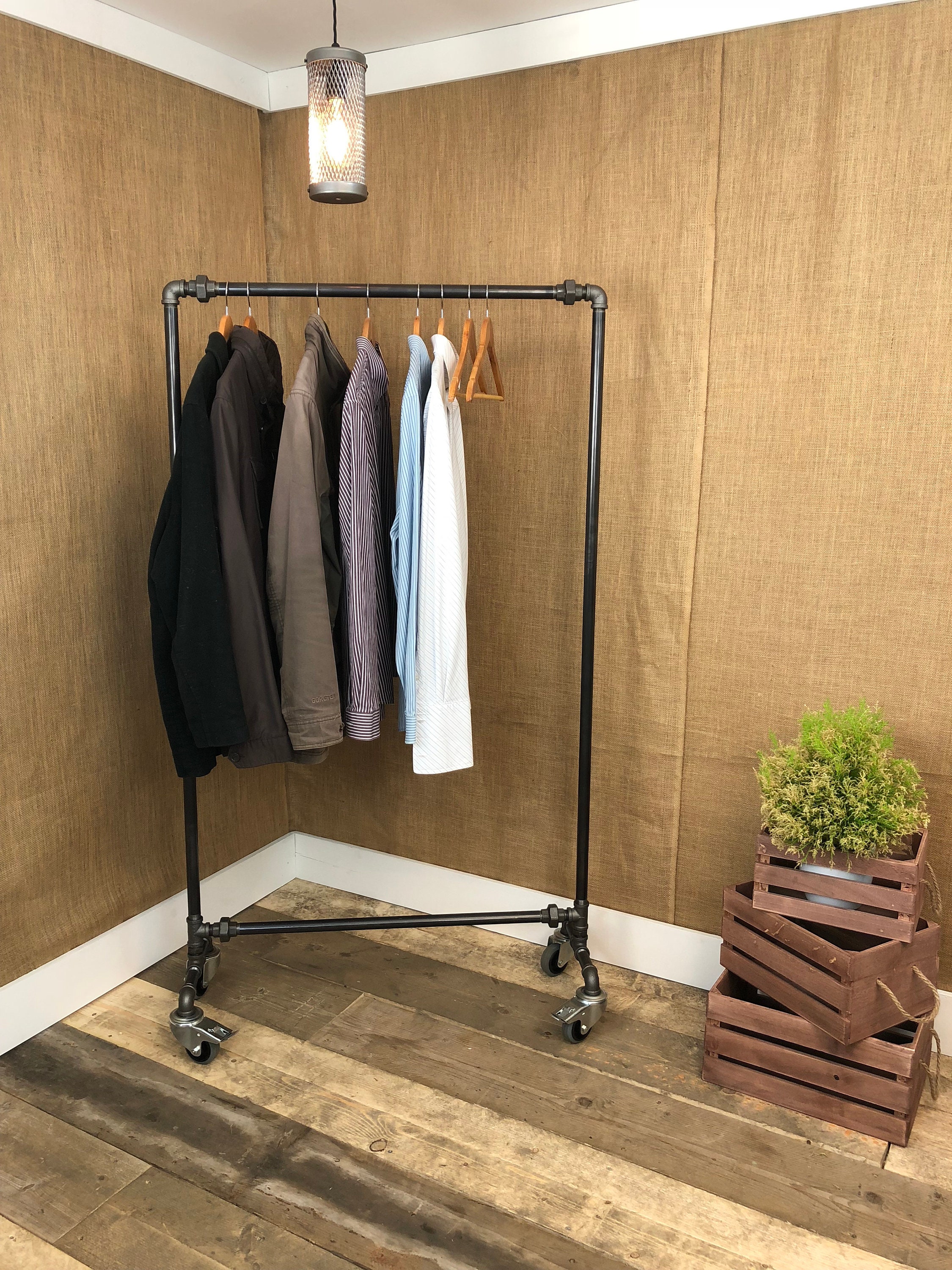 Mobile Clothes Rail Portable Coat Rack // Mousehole Etsy