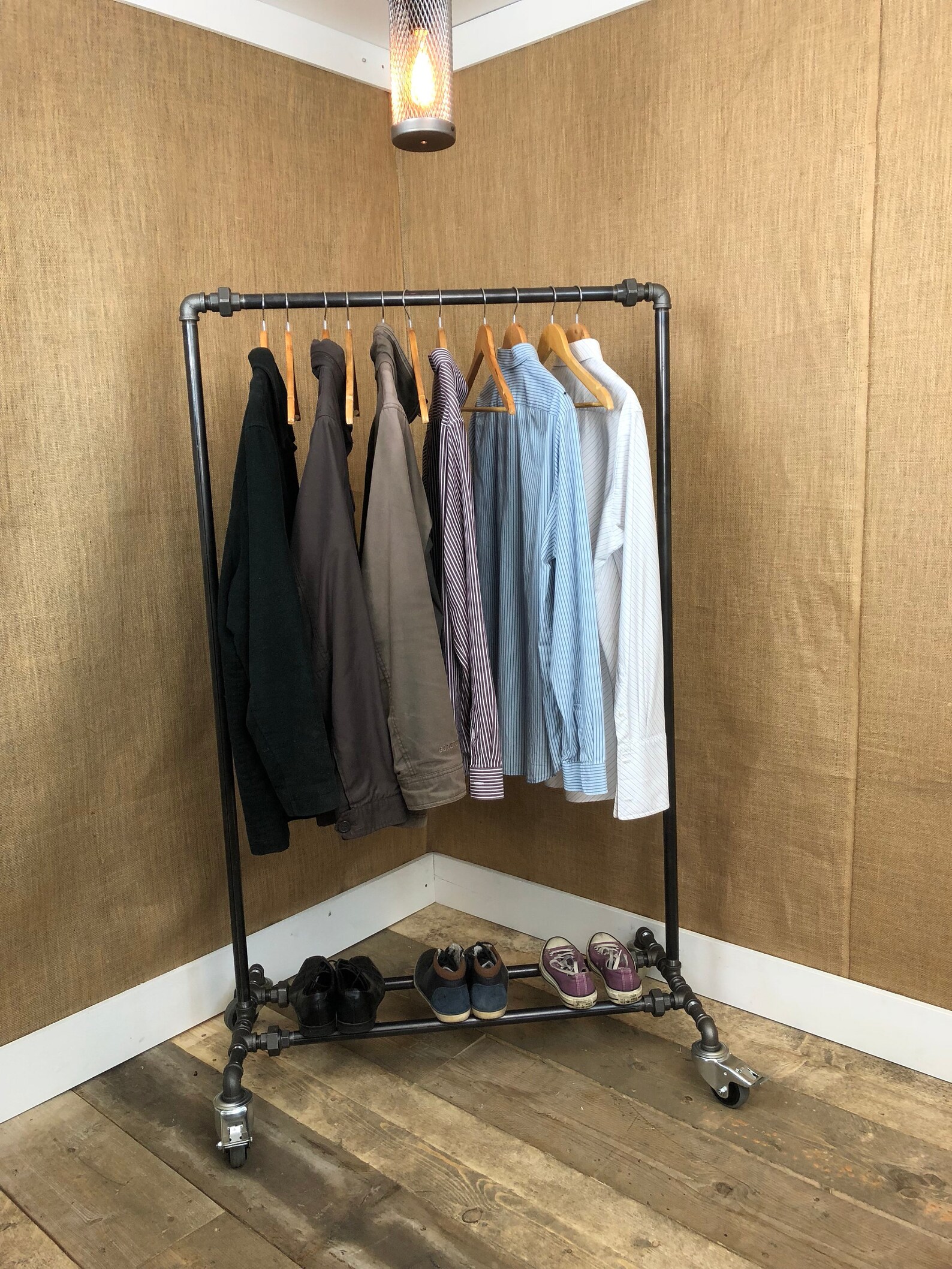Portable Clothes Rail with Shoe and Boot Rack // Lamorna Etsy