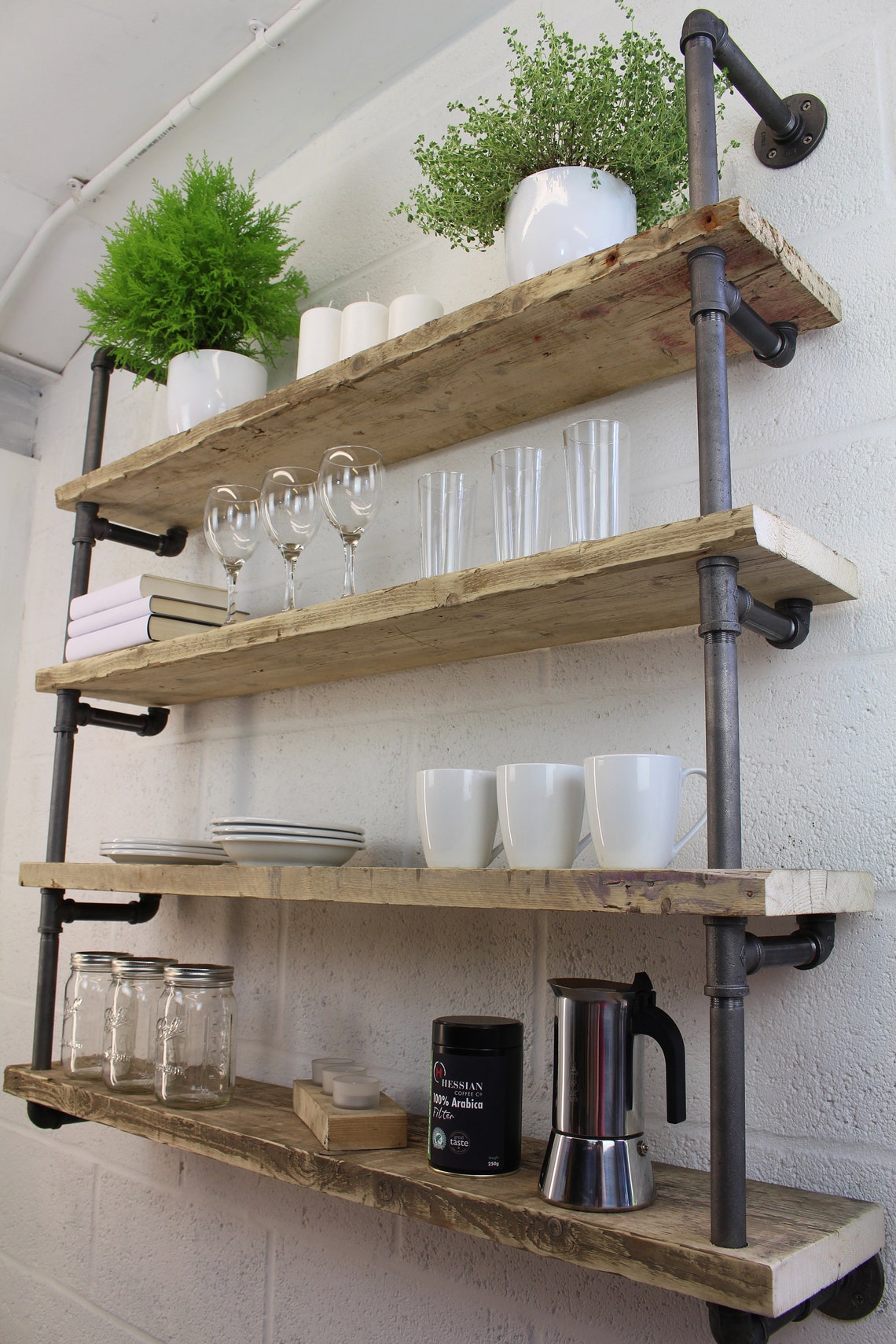 Urban Industrial Metal Pipe Shelving Scaffold Shelves Etsy
