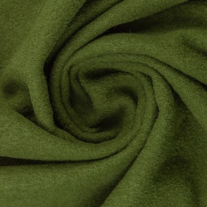 Warm green Wollwalk , Wool fabric, Virgin wool , By the meter or yard