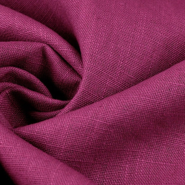 Washed Linen Fuchsia fabric , Washed linen fabric Fabric by the yard or meter