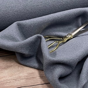 Blue-gray Wollwalk , Wool fabric, Virgin wool , By the meter or yard