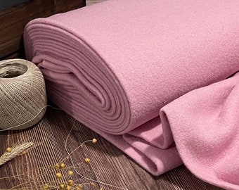 Pink Wollwalk , Wool fabric, Virgin wool , By the meter or yard