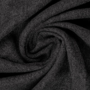 Dark Gray Wollwalk , Wool fabric, Virgin wool , By the meter or yard