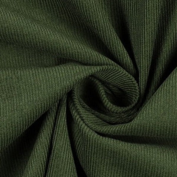 Velours 100 % coton, tissu velours côtelé-vert forêt