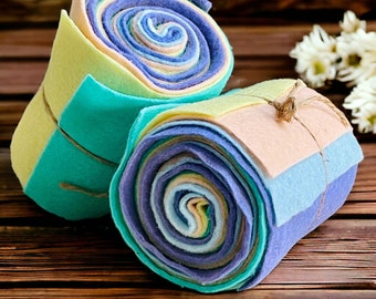 Rainbow felt stack-felt roll-pastels