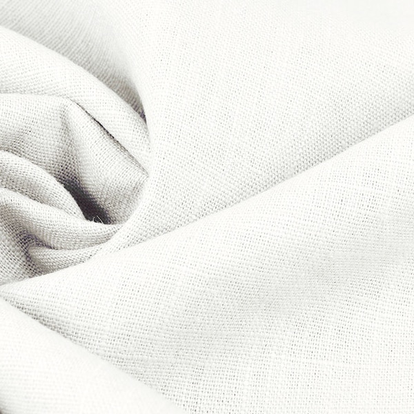 Snow white Linen fabric , Washed linen fabric Fabric by the yard or meter Stone Washed linen