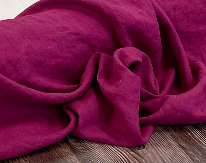 Dark Red Linen - Softened European 100% Stone Washed by Yard/meter - Etsy