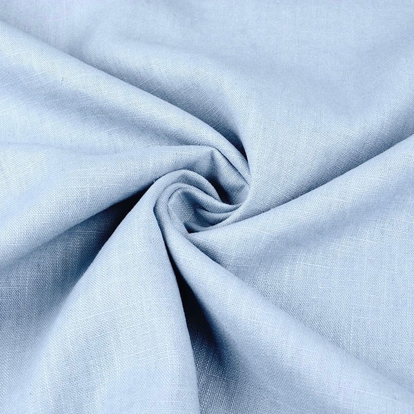 Washed Linen Baby blue fabric , Washed linen fabric Fabric by the yard or meter