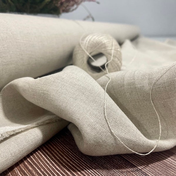 Natural Linen fabric , Washed softened linen fabric Fabric by the yard or meter Stone Washed linen