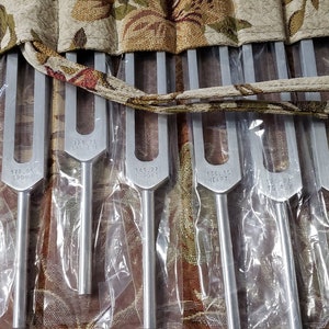 Set of 8 Chakra Tuning Forks ~ Unweighted with Longer Stems (Handles)