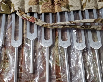 Set of 8 Chakra Tuning Forks ~ Unweighted with Longer Stems (Handles)