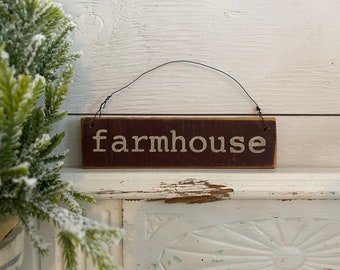 Handmade rustic wood ornament Tobacco slat mini sign farmhouse