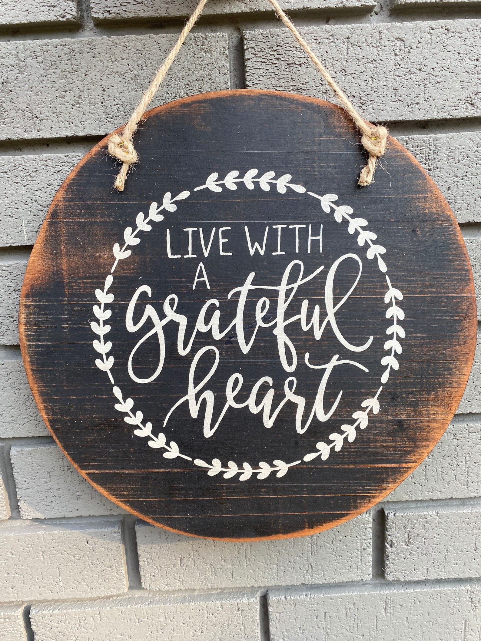 18 großes Holz rundes rustikales Dankbares Zeichen | Etsy