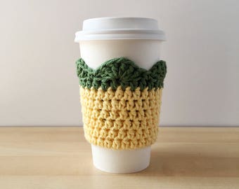 Pineapple Cup Cozy, Crochet Pineapple, Crochet Cup Cozy, Pineapple Accessories, Pineapple Gifts, Coffee Sleeve, Coffee Lover Gift, Tea Cozy