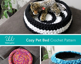 Pet Bed Crochet Pattern, Cozy Pet Bed, Cat Bed Crochet Pattern, Dog Bed Crochet Pattern, Pet Crochet Pattern, Digital PDF Pattern, DIY