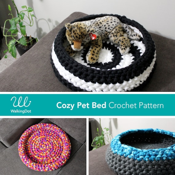 Pet Bed Crochet Pattern, Cozy Pet Bed, Cat Bed Crochet Pattern, Dog Bed Crochet Pattern, Pet Crochet Pattern, Digital PDF Pattern, DIY