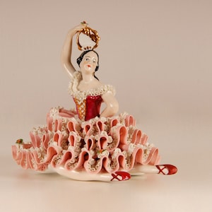 Dresden porcelain German lace porcelain figurine Spanish dancer ballerina