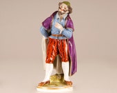 Antique Volkstedt porcelain figurine Commedia dell 39 Arte character Pantalone after Meissen