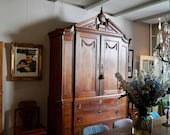 Antique French cabinet Louis XVI breakfront cabinet cupboard closet 1760 - 1780 18th century Baroque