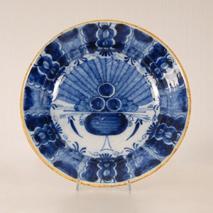 18th Century Delft Plate Blue and White Delftware Neoclassical