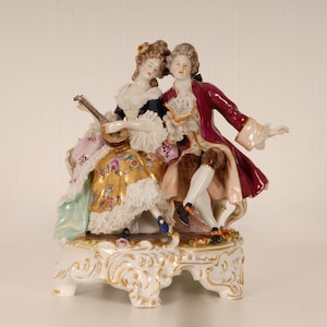 Antique Volkstedt porcelain figurine figural group