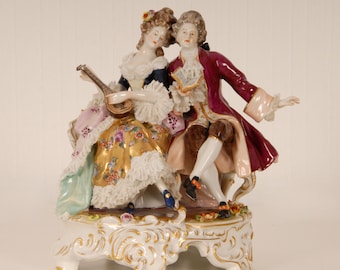 Antique Volkstedt porcelain figurine figural group